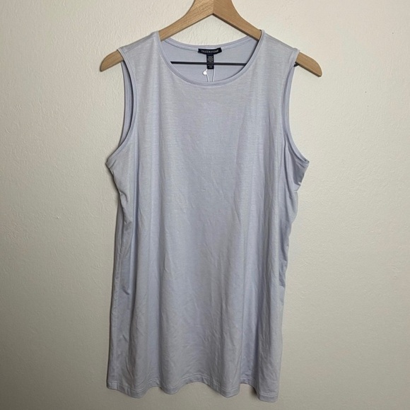 NWT Eileen Fisher Crew Neck Long Tank in Sky women’s size large - Picture 2 of 5